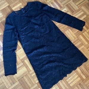 NWT H&M black lace long sleeve shift dress Size 6